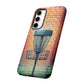 Tough Phone Cases - Brick Wall Graffiti Disc Golf Basket iPhone Samsung Galaxy