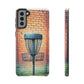 Tough Phone Cases - Brick Wall Graffiti Disc Golf Basket iPhone Samsung Galaxy