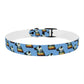 Dog Collar - Disc Golf Basket Dog Painting Pattern Light Blue