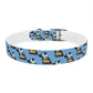 Dog Collar - Disc Golf Basket Dog Painting Pattern Light Blue