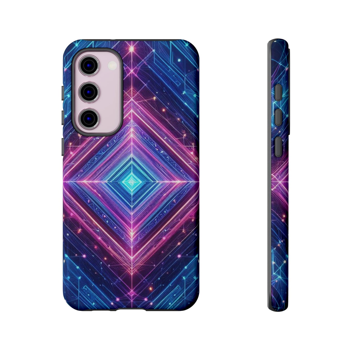 Blue Purple Geometric Pattern Tough Phone Cases - iPhone Samsung Galaxy