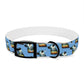 Dog Collar - Disc Golf Basket Dog Painting Pattern Light Blue