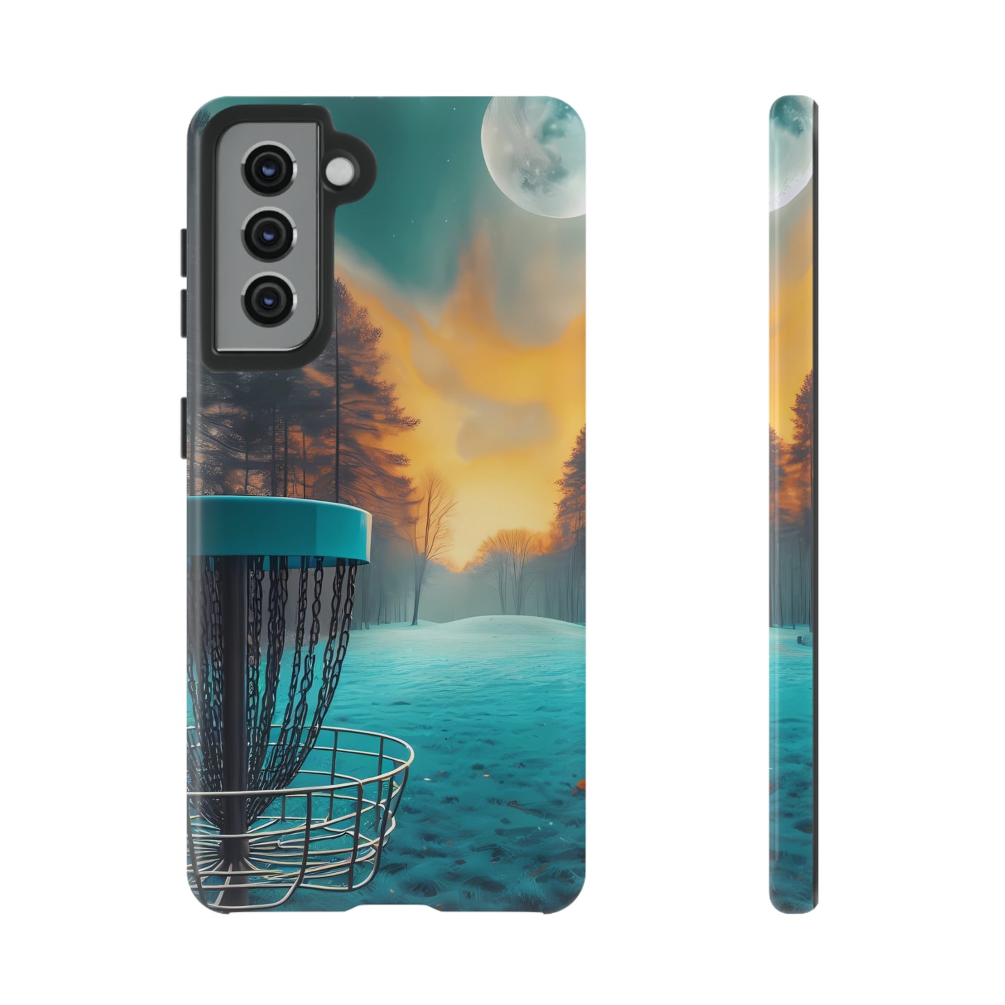 Tough Phone Cases - Disc Golf Basket Moon Landscape iPhone Samsung Galaxy