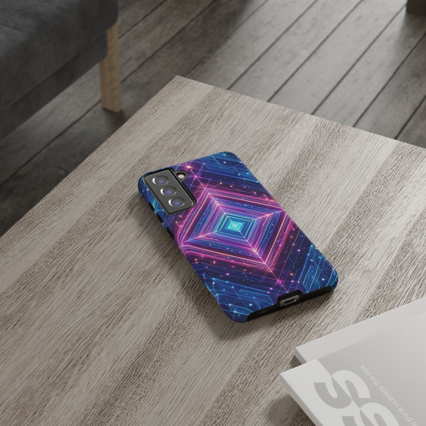 Blue Purple Geometric Pattern Tough Phone Cases - iPhone Samsung Galaxy