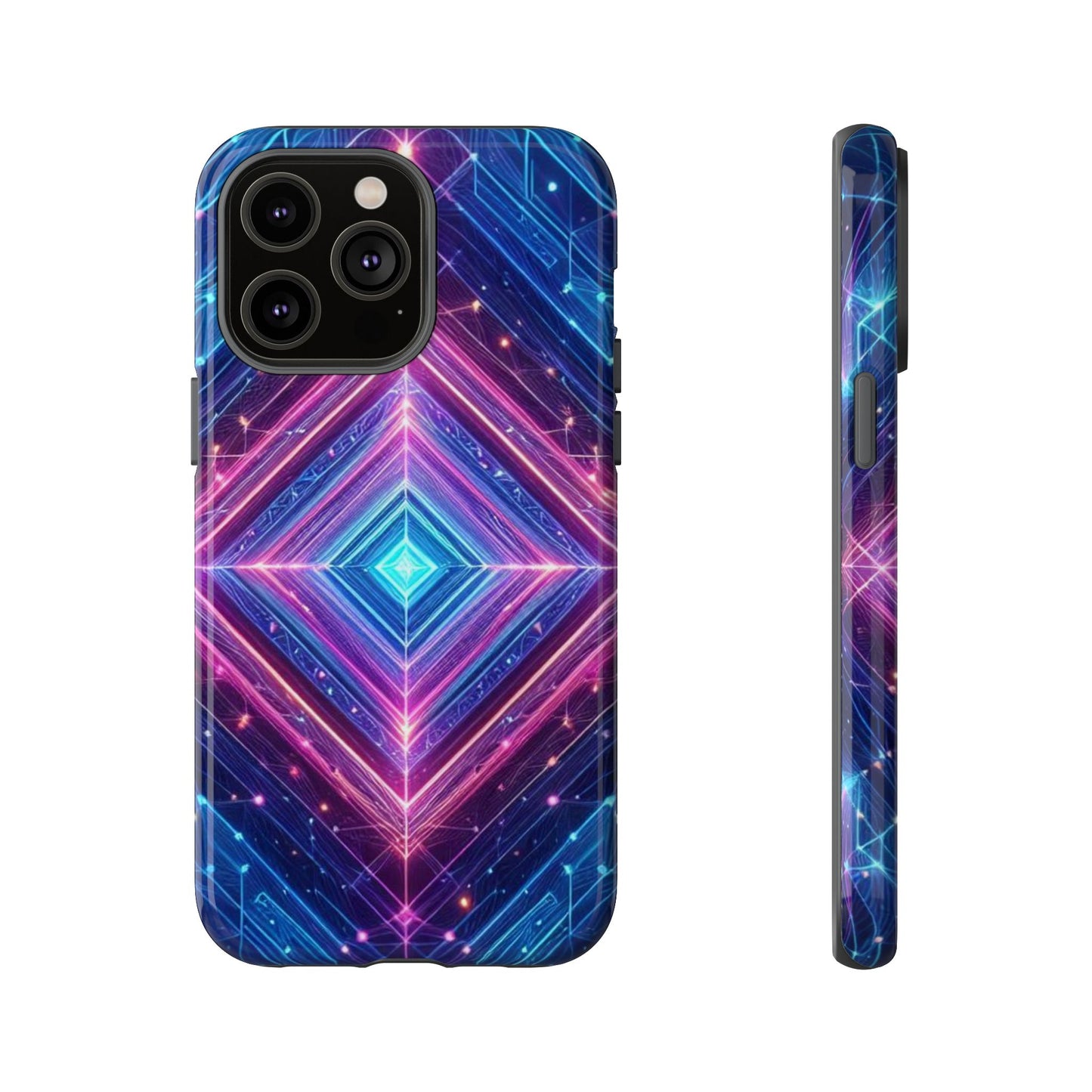 Blue Purple Geometric Pattern Tough Phone Cases - iPhone Samsung Galaxy