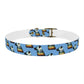 Dog Collar - Disc Golf Basket Dog Painting Pattern Light Blue