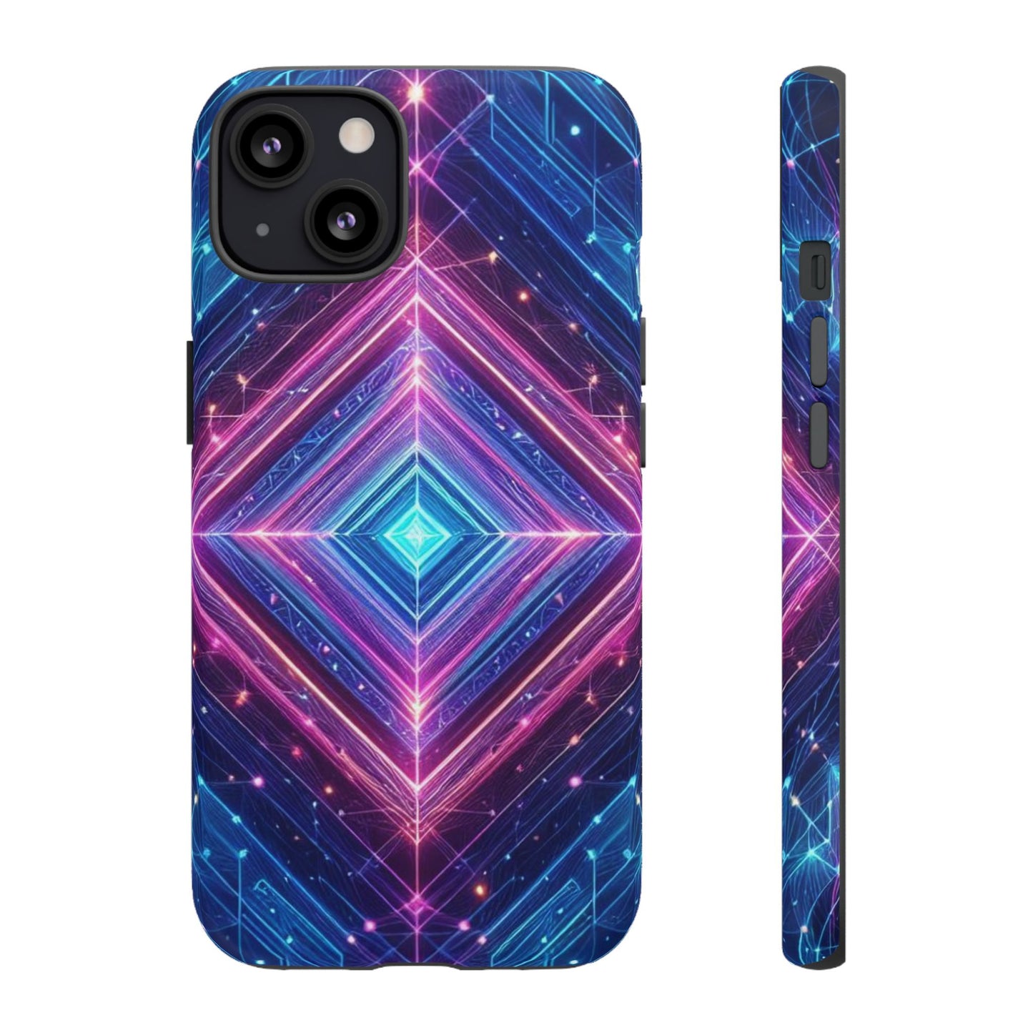 Blue Purple Geometric Pattern Tough Phone Cases - iPhone Samsung Galaxy