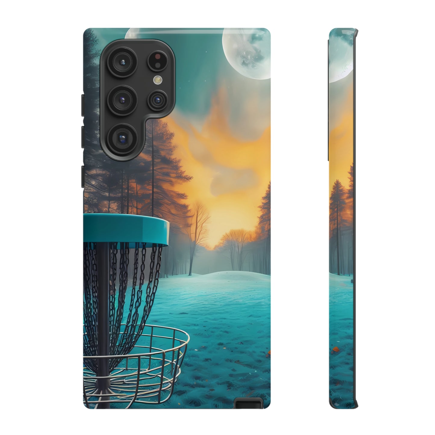 Tough Phone Cases - Disc Golf Basket Moon Landscape iPhone Samsung Galaxy