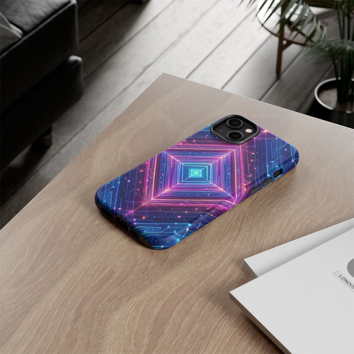 Blue Purple Geometric Pattern Tough Phone Cases - iPhone Samsung Galaxy