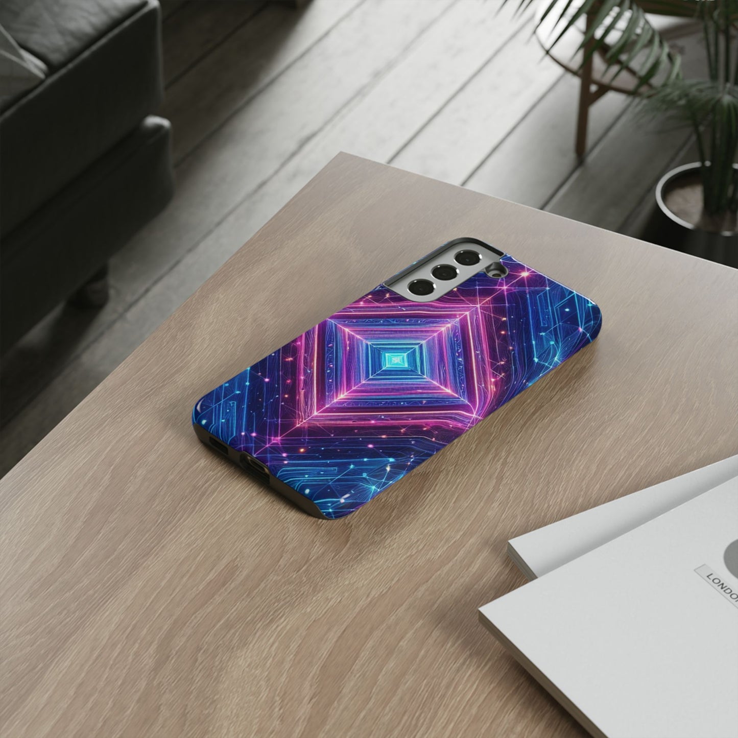 Blue Purple Geometric Pattern Tough Phone Cases - iPhone Samsung Galaxy