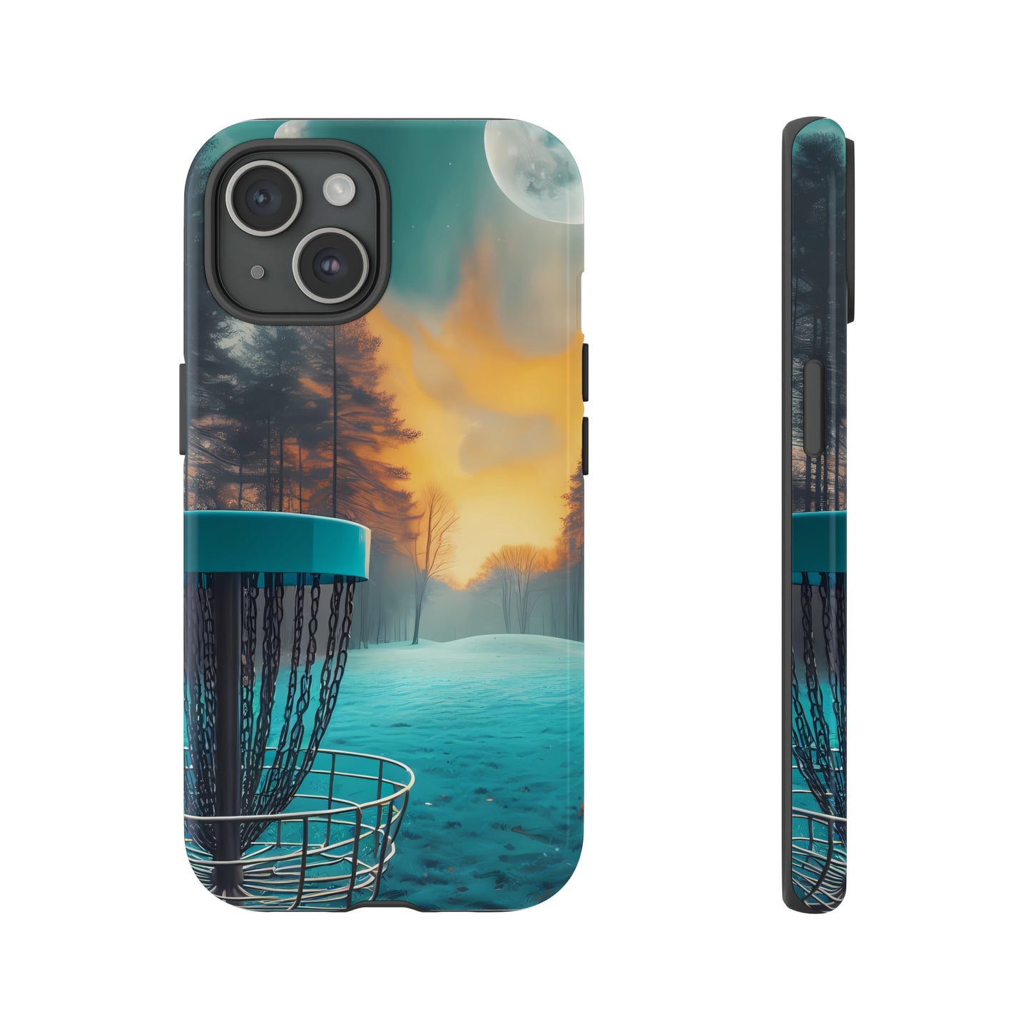 Tough Phone Cases - Disc Golf Basket Moon Landscape iPhone Samsung Galaxy