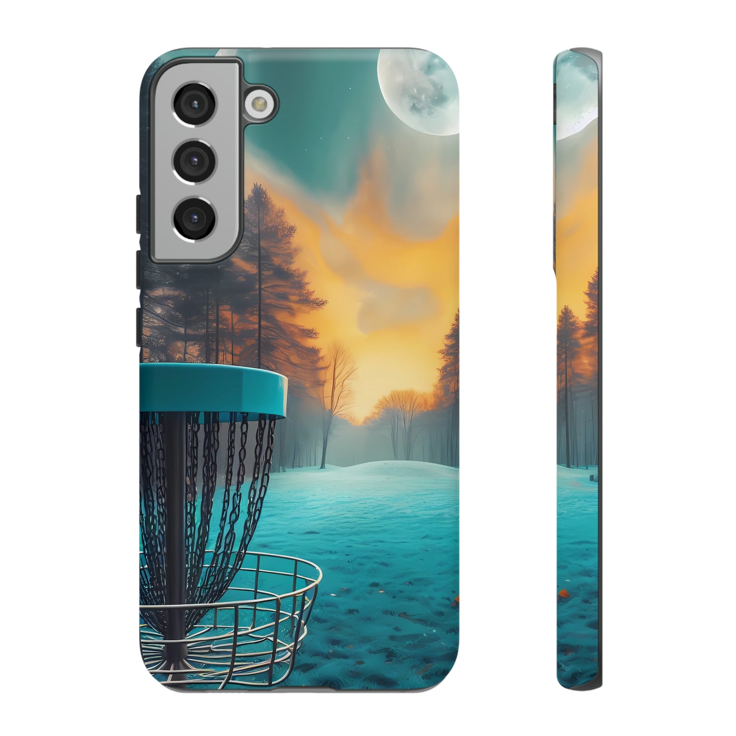 Tough Phone Cases - Disc Golf Basket Moon Landscape iPhone Samsung Galaxy