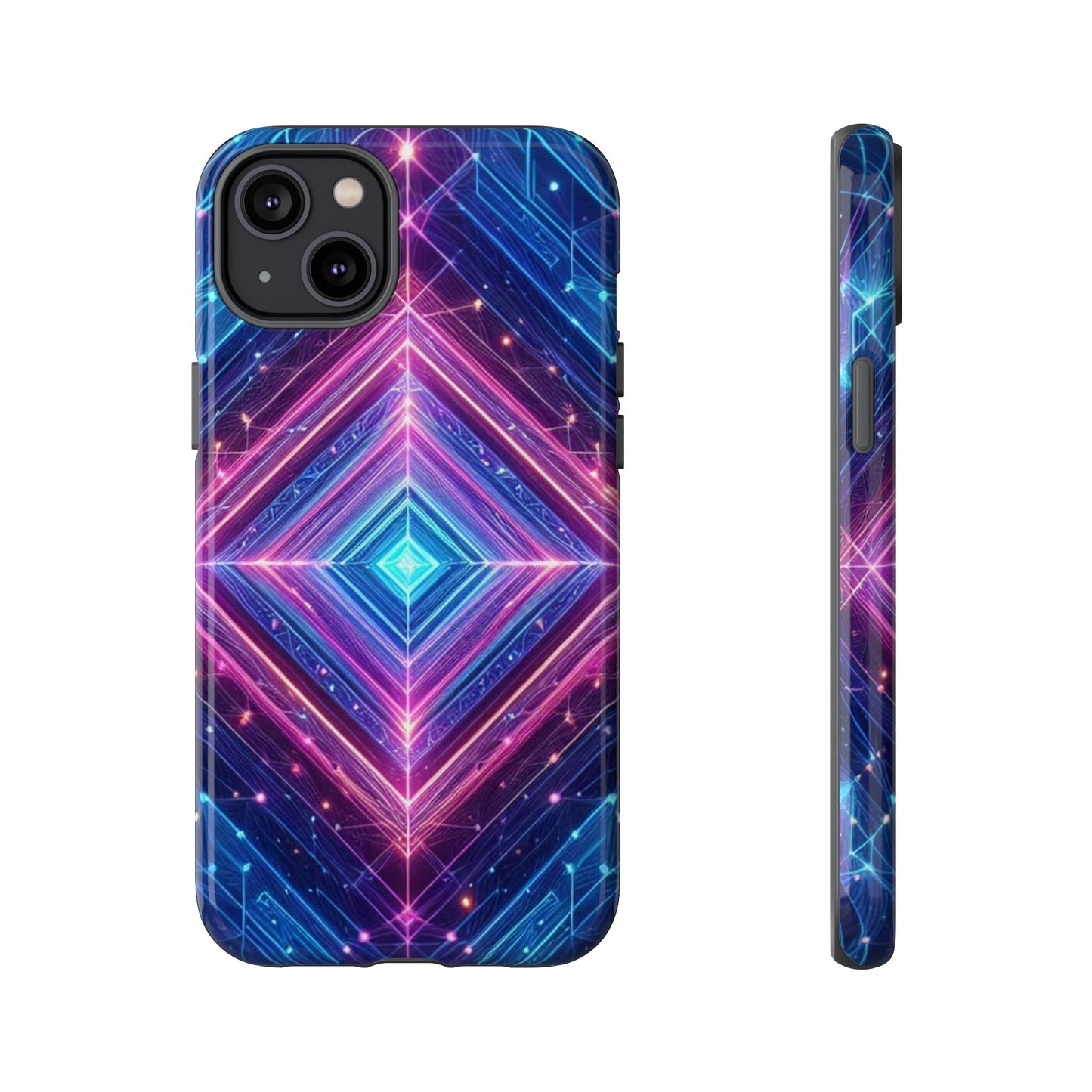 Blue Purple Geometric Pattern Tough Phone Cases - iPhone Samsung Galaxy