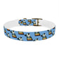 Dog Collar - Disc Golf Basket Dog Painting Pattern Light Blue