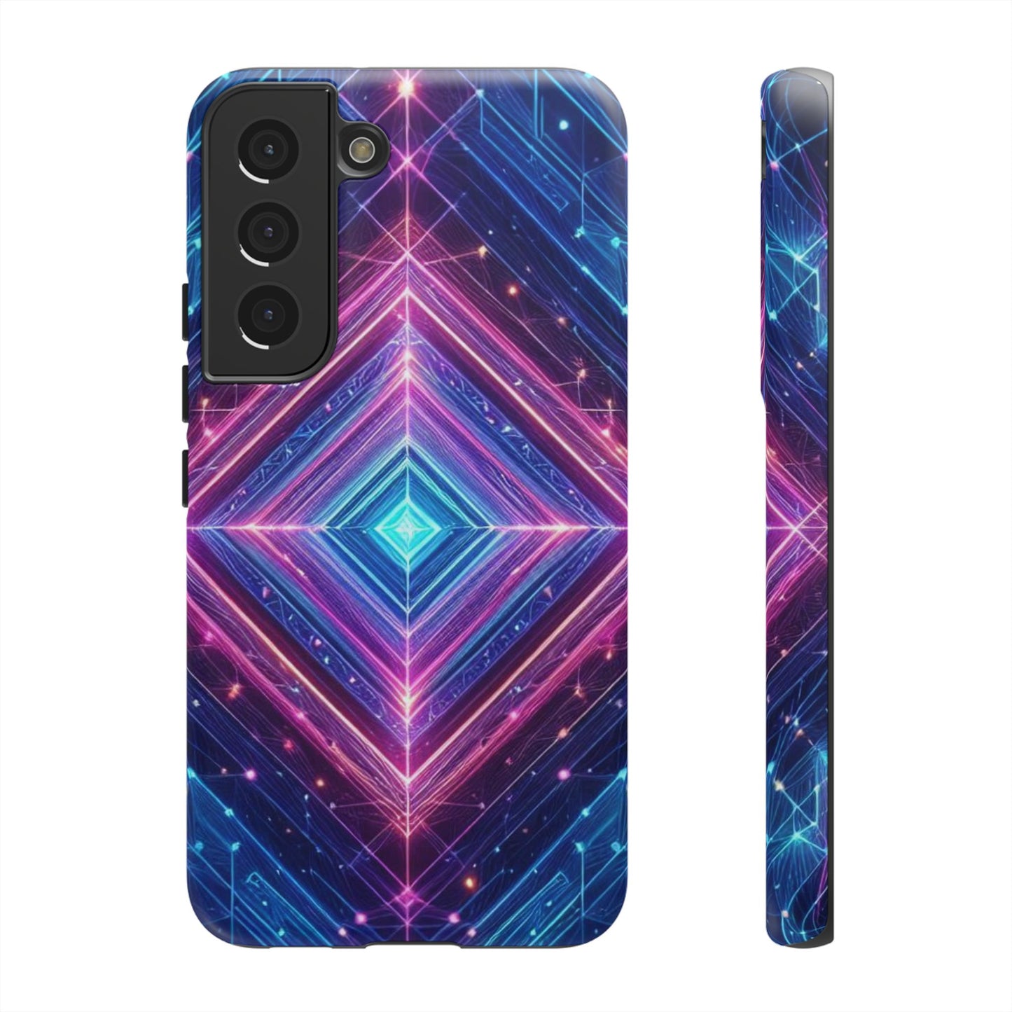 Blue Purple Geometric Pattern Tough Phone Cases - iPhone Samsung Galaxy