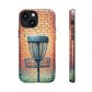 Tough Phone Cases - Brick Wall Graffiti Disc Golf Basket iPhone Samsung Galaxy