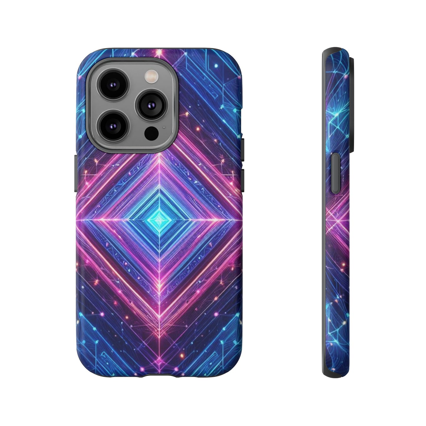 Blue Purple Geometric Pattern Tough Phone Cases - iPhone Samsung Galaxy