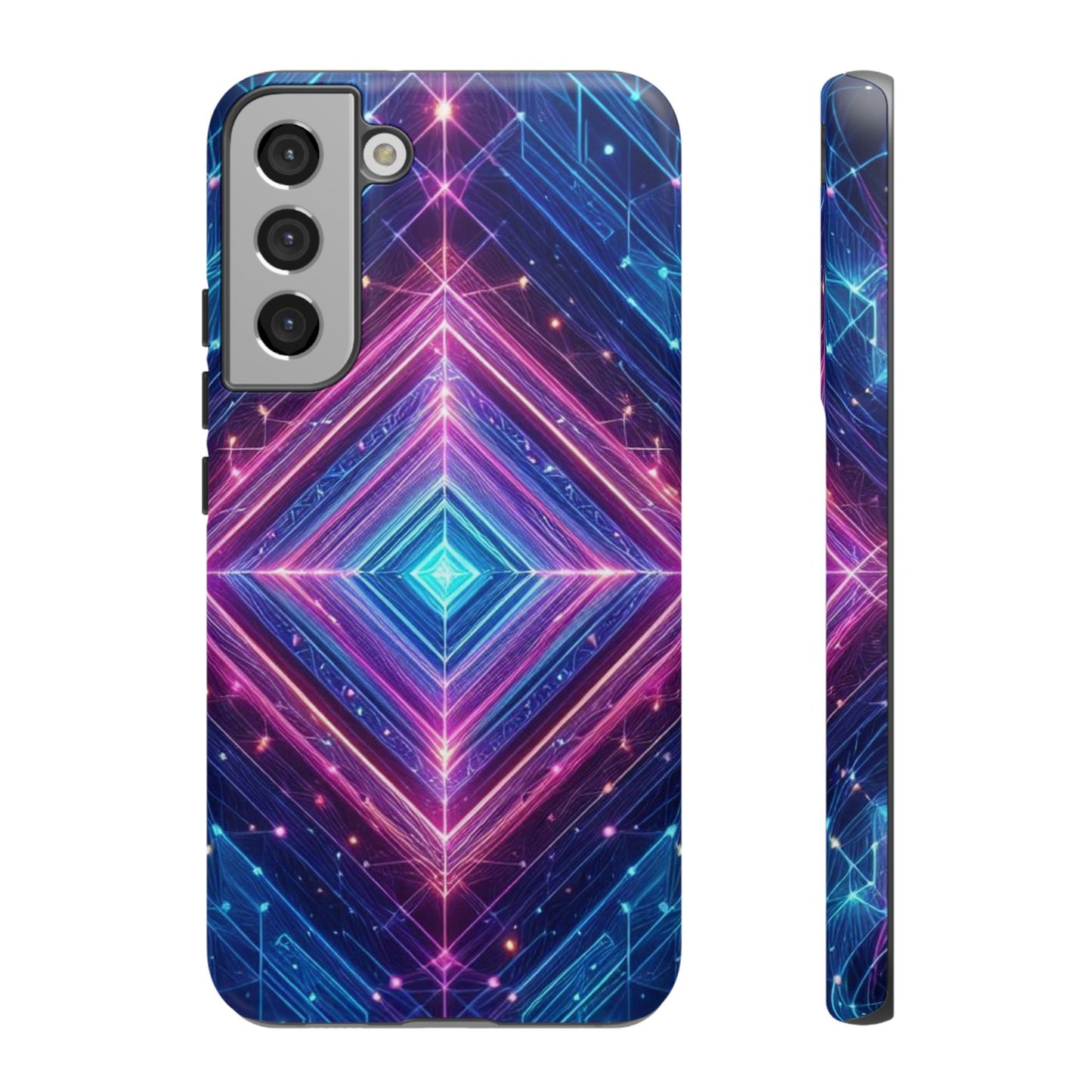 Blue Purple Geometric Pattern Tough Phone Cases - iPhone Samsung Galaxy