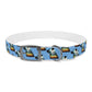 Dog Collar - Disc Golf Basket Dog Painting Pattern Light Blue