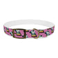 Dog Collar - Disc Golf Basket Dog Painting Pattern Pink