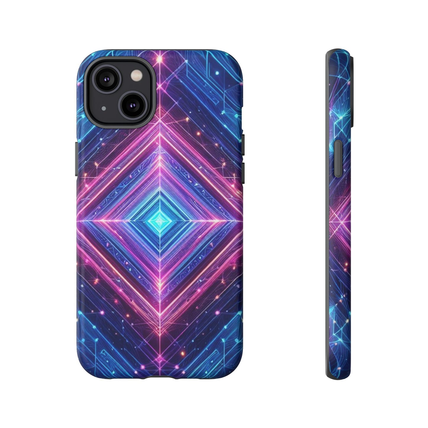 Blue Purple Geometric Pattern Tough Phone Cases - iPhone Samsung Galaxy