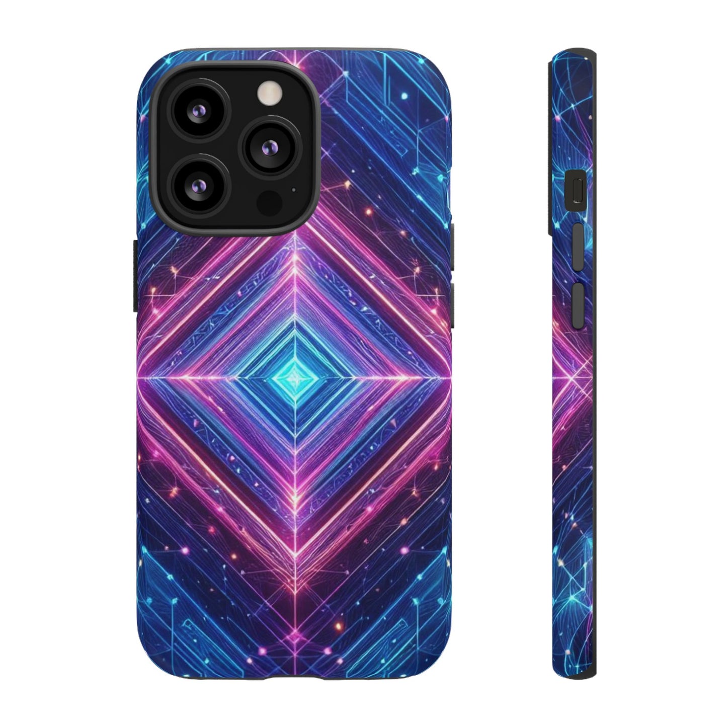 Blue Purple Geometric Pattern Tough Phone Cases - iPhone Samsung Galaxy