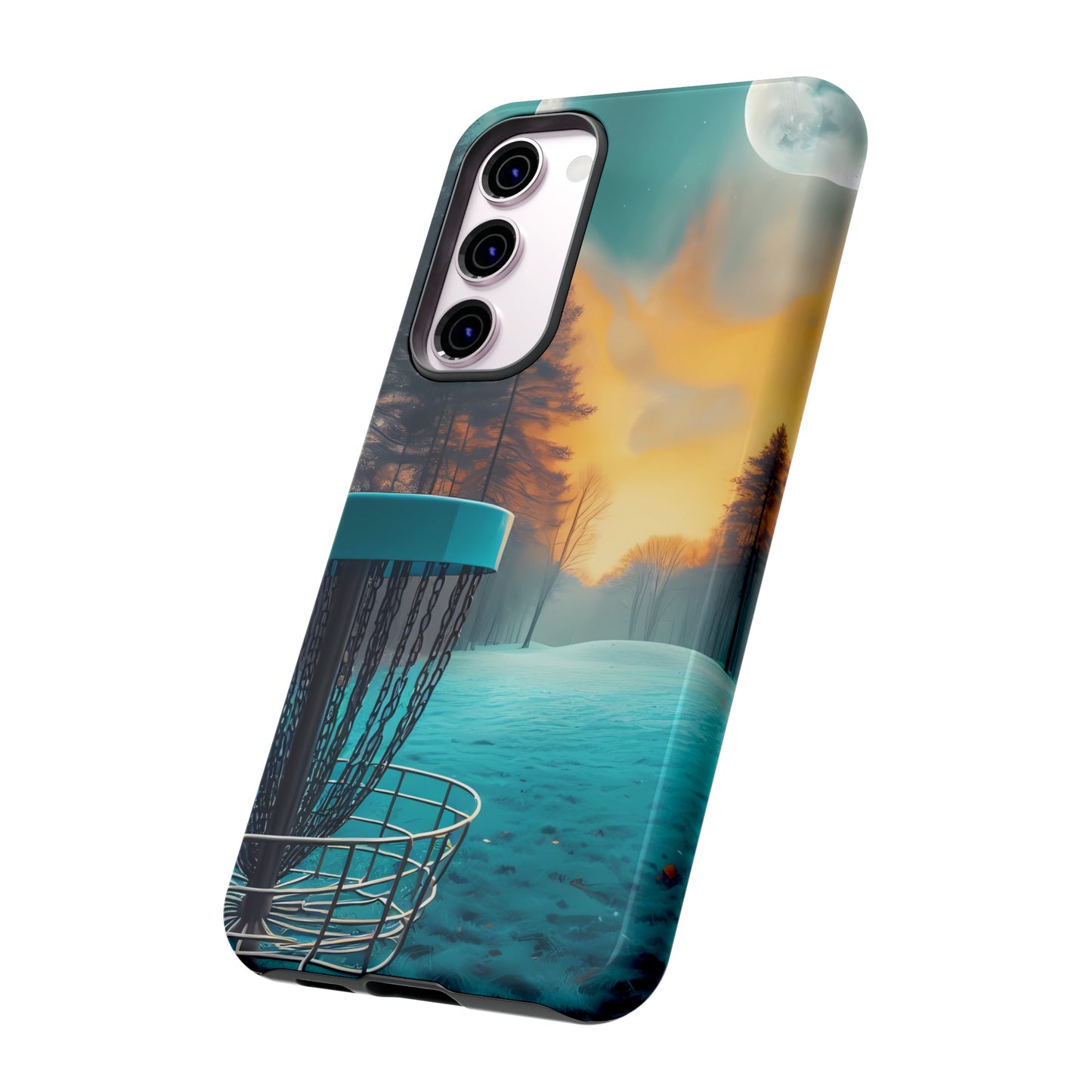 Tough Phone Cases - Disc Golf Basket Moon Landscape iPhone Samsung Galaxy